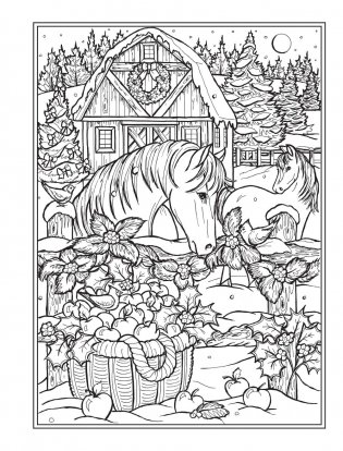 Creative Haven Home for the Holidays Coloring Book фото книги 7