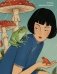 Тетрадь для иероглифов (Девушка с лягушками ) фото книги маленькое 2