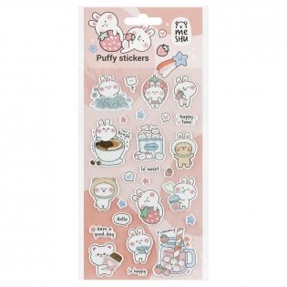 Наклейки объемные MESHU "Bubble bunny", 10х23 см, с блестками, пакет европодвес. Арт. MS_57641 фото книги 4