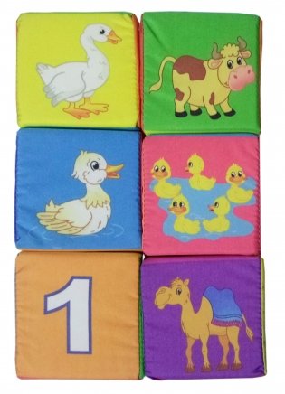 Набор кубиков "Домашние животные и счет", 6 штук фото книги