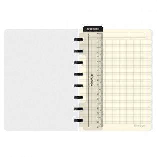 Бизнес-тетрадь А5+, 80л., Berlingo "Glitch", клетка, на кольцах, с возм. замены блока, 80г/м2, пластик обложка 700мкм, линейка-закладка фото книги 2