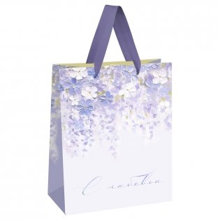 Пакет подарочный 26х32х12 см MESHU "Purple flowers", матовая ламинация. Арт. MS_66184 фото книги