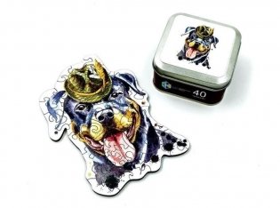 Фигурный деревянный пазл И-ной - Ротвейлер фото книги